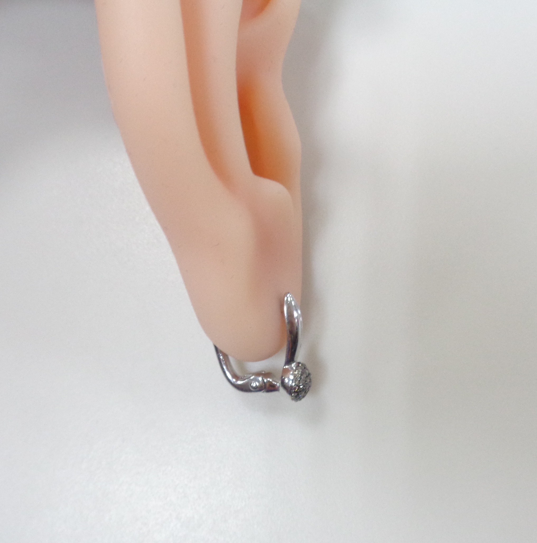 Серебряные серьги с коньячными бриллиантами